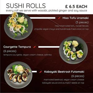 Menu April 2 at Chunky Cat SUSHI in Edinburgh