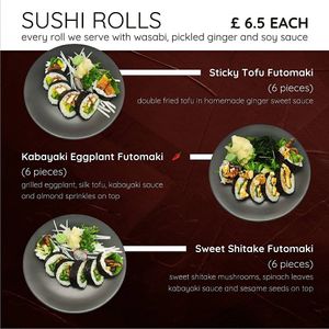 Menu April 4 at Chunky Cat SUSHI in Edinburgh