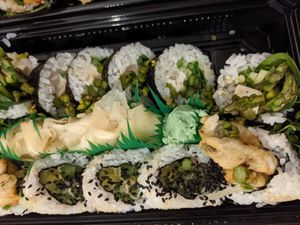 Garlic asparagus roll  at Chunky Cat SUSHI in Edinburgh