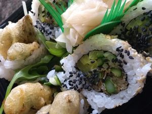 Courgette tempura (minus the mayo)  at Chunky Cat SUSHI in Edinburgh