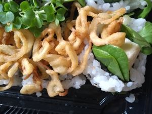 Miso Tofu Uramaki (minus the mayo) at Chunky Cat SUSHI in Edinburgh