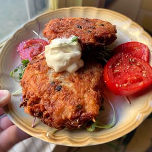 Latkes (contains gluten and egg) at Sweet Lorraine's Latkes & More - Food Cart in Portland