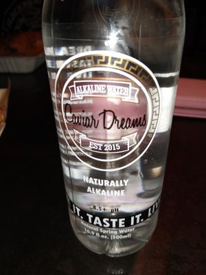 Caviar Dreams water at Bar Vegan ATL in Atlanta