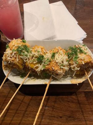 Street corn a tad bit spicy  at Bar Vegan ATL in Atlanta