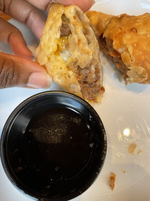 Philly cheezesteak egg rolls  at Bar Vegan ATL in Atlanta