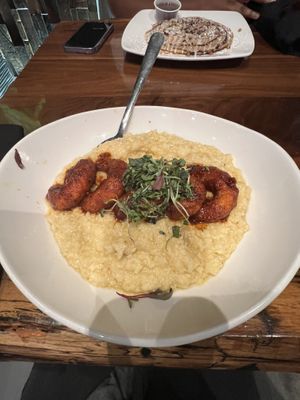 Shrimp and grits  at Bar Vegan ATL in Atlanta