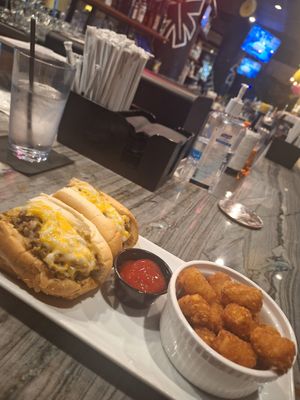 Philly with tots at Bar Vegan ATL in Atlanta