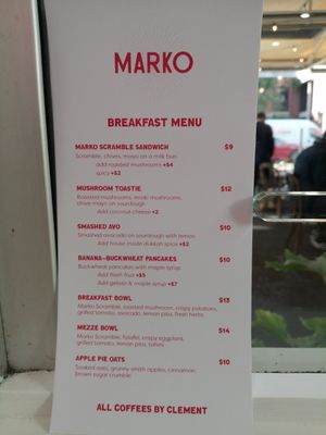 New breakfast menu at Smithburg in South Melbourne