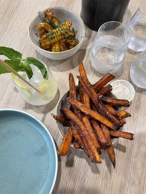 Corn Ribs, Sweet Potato Chips, Spritz at Smithburg in South Melbourne
