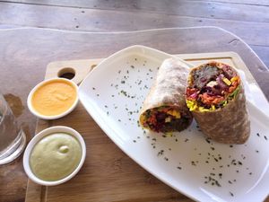 Vegan burrito at Grow in Puerto Viejo De Talamanca