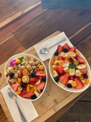 Rainbow fruit salad with superfood toppings!  at Grow in Puerto Viejo De Talamanca