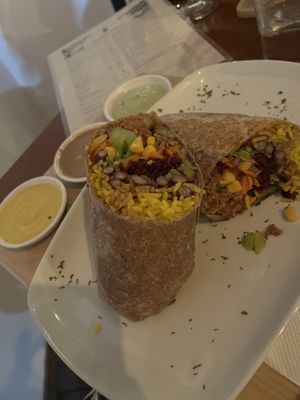 Burrito with vegan meat added   at Grow in Puerto Viejo De Talamanca