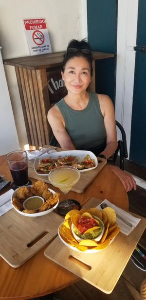 I went with a vegan friend and I payed fof the fried oyster mushrooms, guacamole and 1 margarita. $45 USD. I didn't like any of the food unfortunately. at Grow in Puerto Viejo De Talamanca