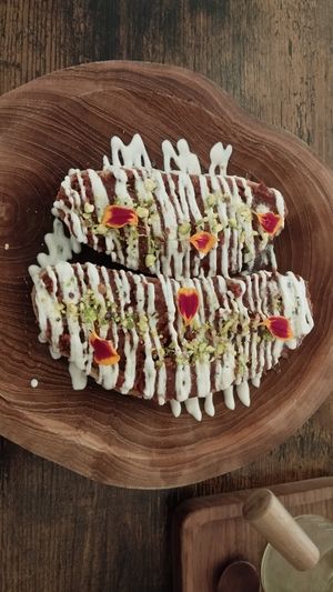 Sobrasada and cheese toasts at Herbivore Plant Based & Fermented Food in Reus