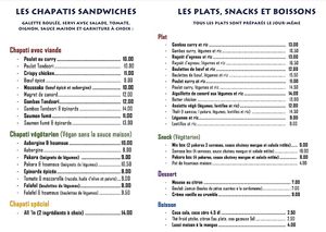 In & Out menu at In & Out in Neuchatel