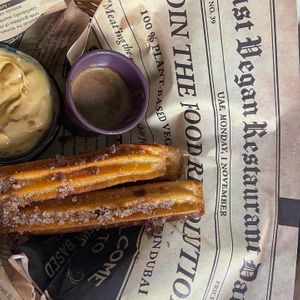 Vegan churros, vegan 🗞  at Just Vegan - Jumeriah in Dubai