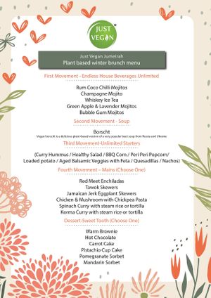 It's all about brunch! 
Indulge in our unlimited Weekend Brunch starting at only AED 49. Every Thursday - Friday - Saturday. at Just Vegan - Jumeriah in Dubai