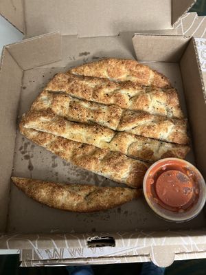 Vegan Garlic Bread at Sarpino's Pizzeria in Elmhurst