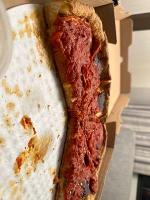 CYO Vegan deep dish pizza  at Sarpino's Pizzeria in Elmhurst