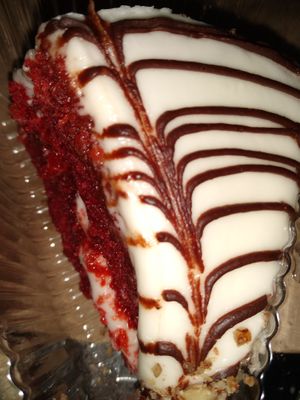 Red velvet cake after we drove home. It looked even better in the shop. at The Vegan Sweetie in Atlanta