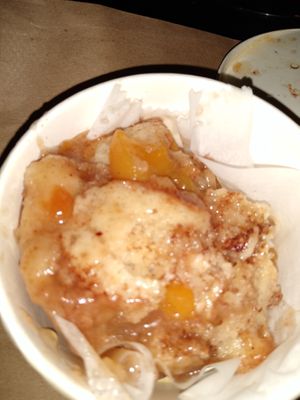 Peach cobbler at The Vegan Sweetie in Atlanta
