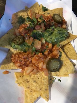 Nachos at La Golosa Vegan Vurger in Barcelona