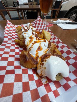 Bravas at La Golosa Vegan Vurger in Barcelona