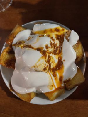 Vegan bravas   at La Golosa Vegan Vurger in Barcelona