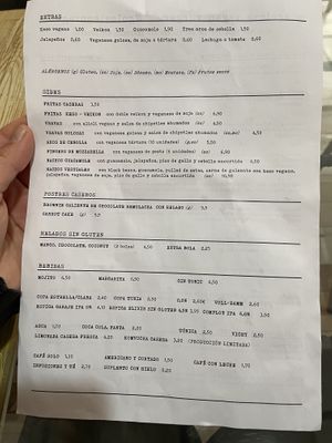 New menu  at La Golosa Vegan Vurger in Barcelona