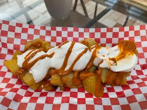 Bravas  at La Golosa Vegan Vurger in Barcelona
