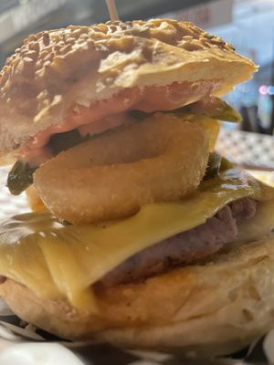 Vegan onion rings  at La Golosa Vegan Vurger in Barcelona