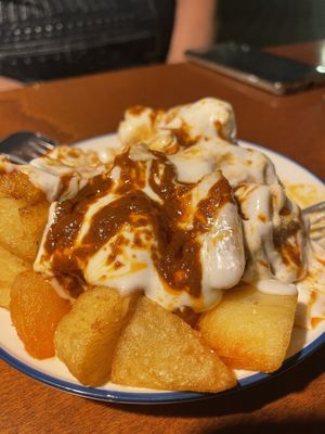 Bravas vegan  at La Golosa Vegan Vurger in Barcelona