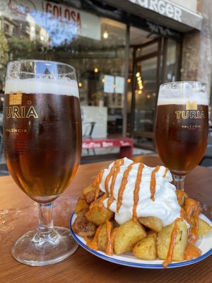 Bravas  at La Golosa Vegan Vurger in Barcelona