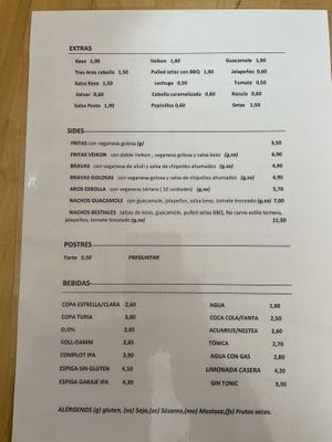 New menu  at La Golosa Vegan Vurger in Barcelona