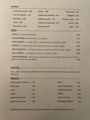 New menu  at La Golosa Vegan Vurger in Barcelona