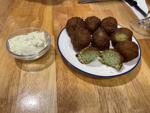 Falafel tapa  at La Golosa Vegan Vurger in Barcelona