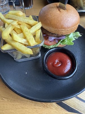 Vegan burger  at TORGIÐ in Siglufjoerdjur