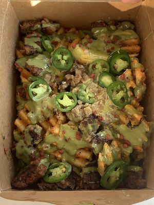 Secret menu alien invasion fries  at Veg & Go Plant Based in Riverside