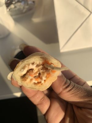 Inside v’egg roll at Veg & Go Plant Based in Riverside