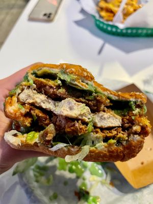 THE MERGER BURGER (secret menu) Ssshhhh at Veg & Go Plant Based in Riverside
