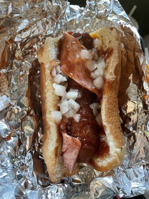 Bak’n wrapped dog  at Veg & Go Plant Based in Riverside