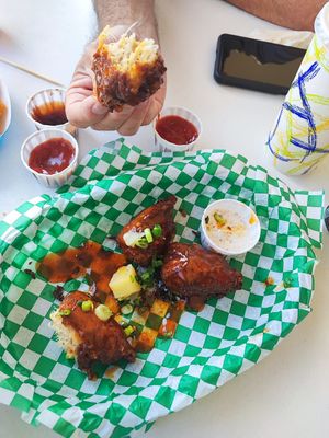 Mango spicy wings (secret menu) at Veg & Go Plant Based in Riverside