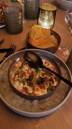 Coconut Ceviche (pineapple, jalapeño, cilantro, cucumber, lime) at PLANTA in West Palm Beach
