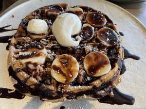 Banana waffle  #Veganuary at PLANTA in West Palm Beach