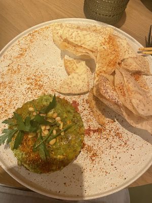 Beet & avocado tartare (kind of upscale chips & guac)  at PLANTA in West Palm Beach