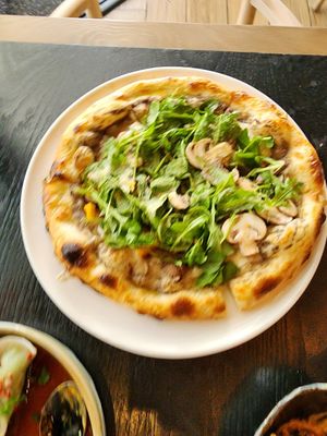 Frenchie pizza (although a bit blurry) at PLANTA in West Palm Beach