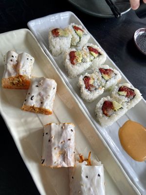 Tuna Roll (right) and Crab Roll (left).  at PLANTA in West Palm Beach
