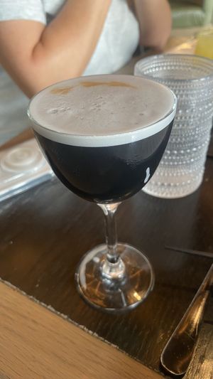 Charcoal bourbon sour  at PLANTA in West Palm Beach
