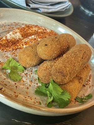 Croquetas with a side of garlic aioli  at PLANTA in West Palm Beach
