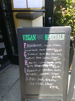 Vegan specials out front. at Timmy Ginger's Sandwich Shop in Roseville